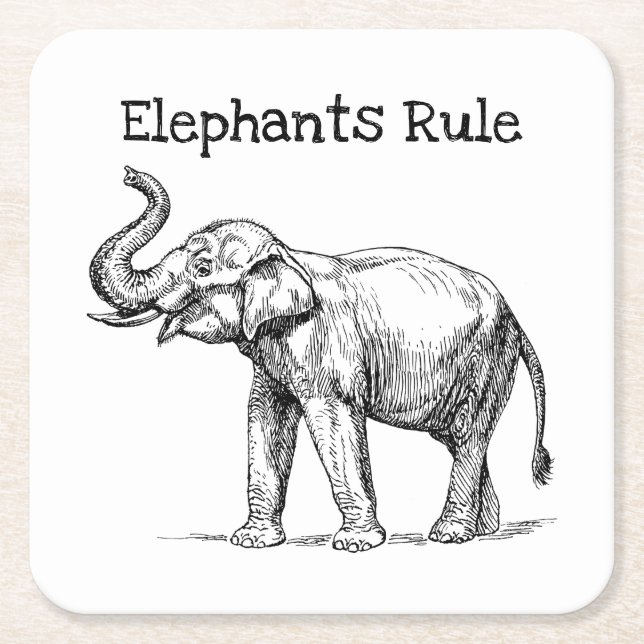 Elefanerska regler underlägg papper kvadrat (Framsidan)