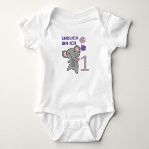 Elefant 1:a födelsedag för Spädbarn Cute Animals T Shirt
