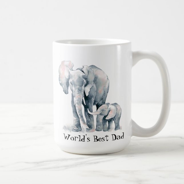 Elefant African Animal World's Best Pappa Quote Kaffemugg (Höger)