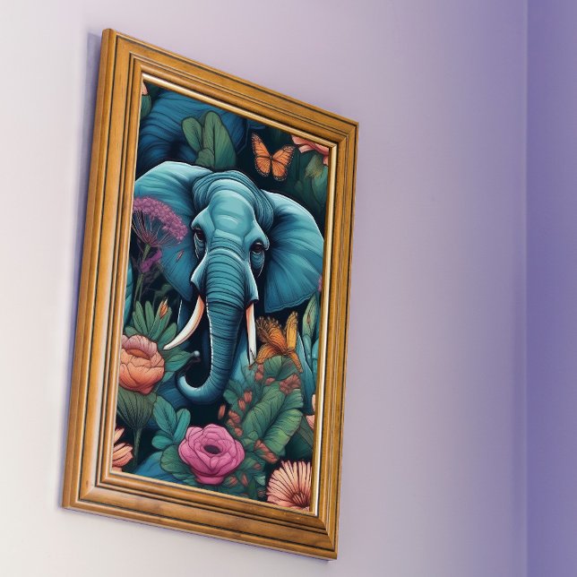 Elefant African Animals with Flowers Poster (Skapare uppladdad)