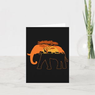 Elefant Afrika Djur Träd Jordens Dag  Kort
