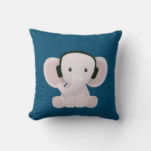Elefant älskar musik kudde
