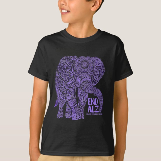 Elefant Alzheimerheimer Awareness Apparat and Gif T Shirt (Framsida)