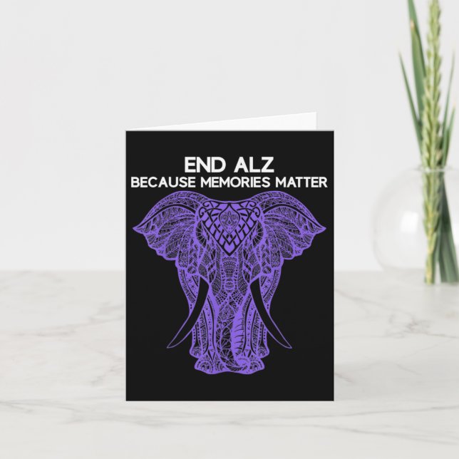 Elefant Alzheimerheimer-medvetenhetskläder Slut  Kort (Framsida)