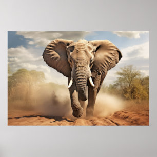 Elefant Animal Nature Majestic Vild Poster