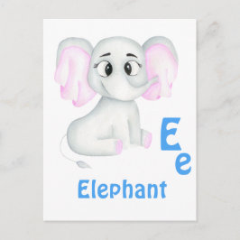 Elefant anpassa ABC: Bokstav E - Lägg till ditt na Vykort