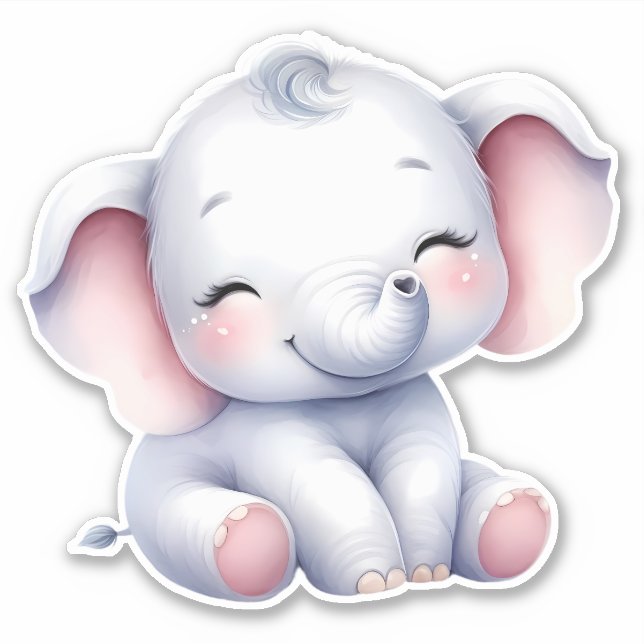 Elefant anpassad klipp scrapbooking dekal (Framsida)
