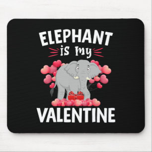 Elefant är min valentin Glad Alla Hjärtans Dag Ele Musmatta