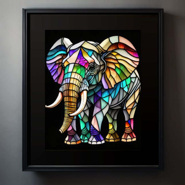 Elefant av fastfärgat glas poster (Skapare uppladdad)