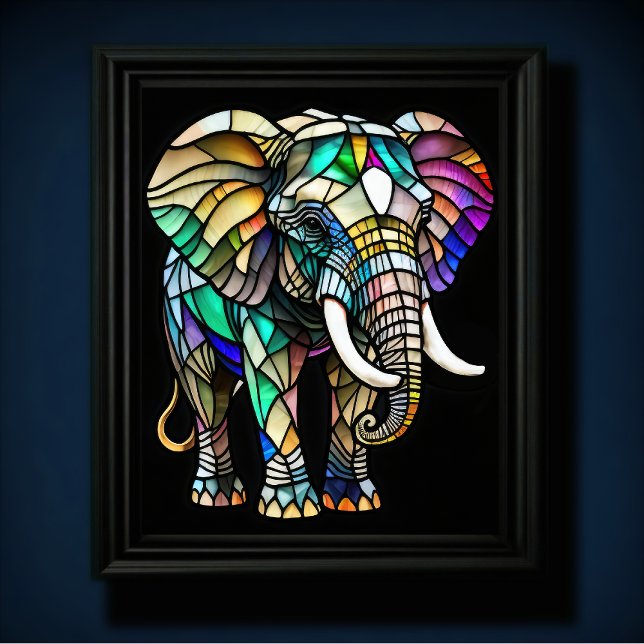 Elefant av fastfärgat glas poster (Skapare uppladdad)