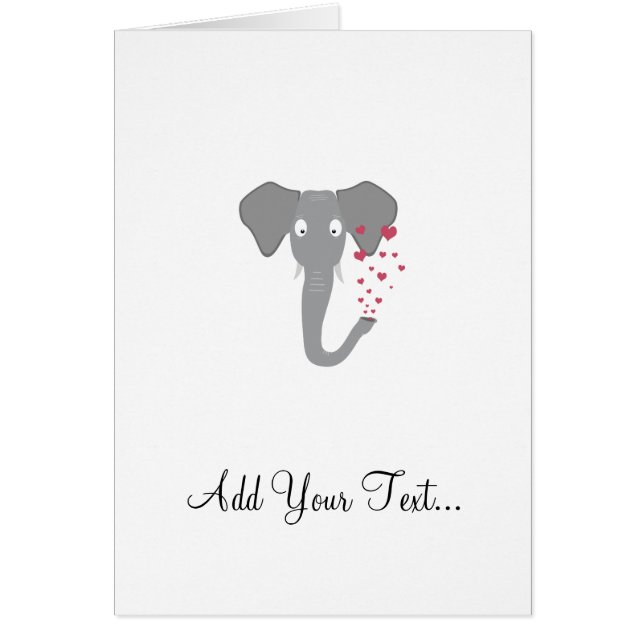 Elefant av kärlek hälsningskort (Framsidan)