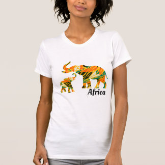 Elefant av Mor och Baby| Afrikanska Mönster T Shirt
