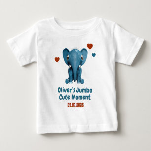 Elefant Baby Anpassat Namn Datum Sött Ögonblick T Shirt