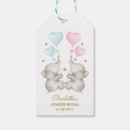 Elefant Baby Gender Reveal Blue Rosa Guld Favorite Presentetikett