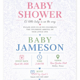 Elefant Baby Shower Inbjudan Anpassat Namn