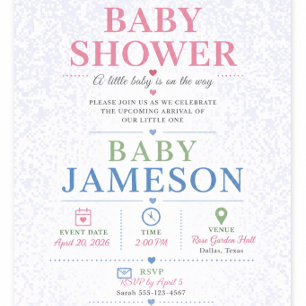 Elefant Baby Shower Inbjudan Anpassat Namn