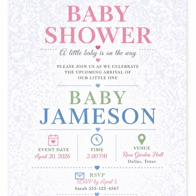 Elefant Baby Shower Inbjudan Anpassat Namn (Skapare uppladdad)