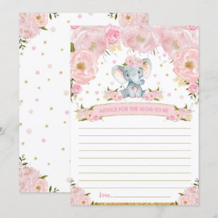 Elefant Baby Shower Råd till blivande mamma-kort Inbjudningar