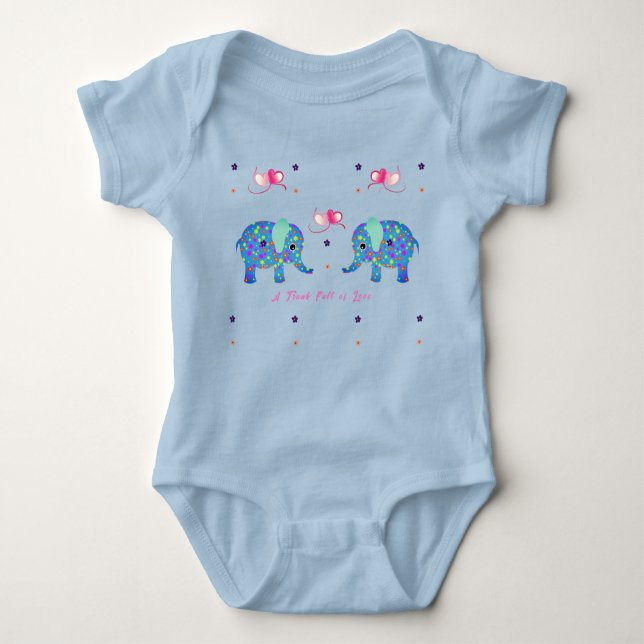 Elefant Baby Toppkläder T Shirt (Framsida)