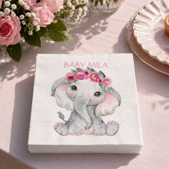 Elefant Babyfirande Pappersservett (Skapare uppladdad)