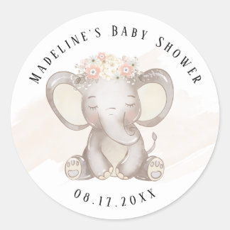 Elefant Babyflicka Bröllopsdekorativ Klistermärke