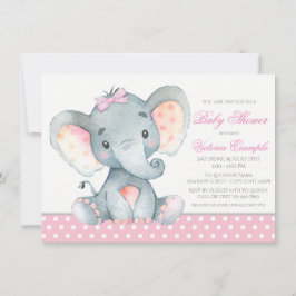Elefant Babyflicka Bröllopsinbjudningar Inbjudningar
