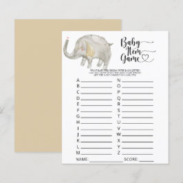 Elefant Babypresent Spel. Baby Shower Spel