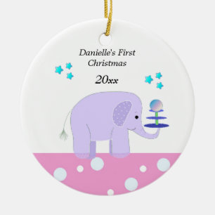 Elefant Babys Första Jul Julgransprydnad Keramik