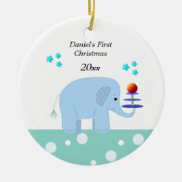 Elefant Babys Första Jul Julgransprydnad Keramik