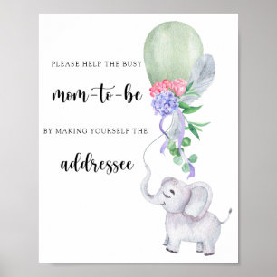 Elefant & Ballong - Hjälp den upptagna blivande ma Poster