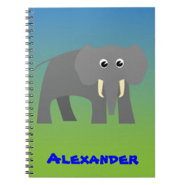 Elefant bärbar dator anteckningsbok med spiral