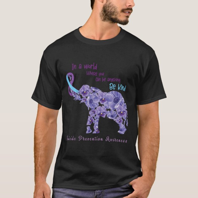 Elefant Be like Semicolon Suicide Prevention Awar T Shirt (Framsida)