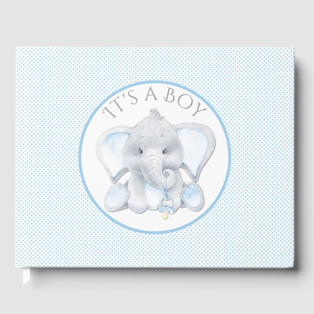 Elefant Bebis Shower Gästbok (Framsida)
