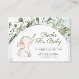 Elefant Blå Pojke Grönska Böcker För Bebis Tilläggskort