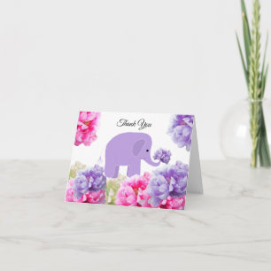 Elefant bland pionblommor Tack Kort