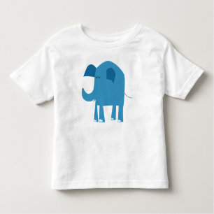elefant, blått, lycklig t shirt