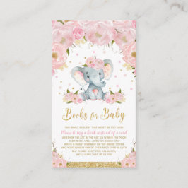 Elefant Blommig Baby Shower Ta Med En Bok Tilläggskort