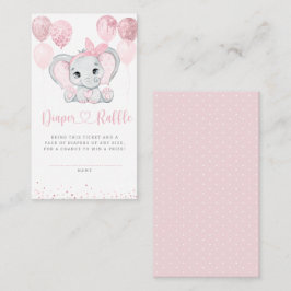 Elefant Blommigt Baby Shower Diaper Raffle Tilläggskort
