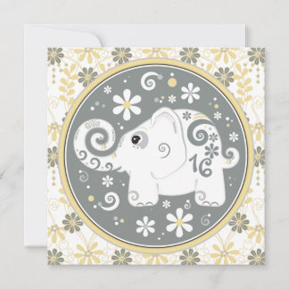 Elefant Blommigt Sweet 16 Birthday Call Inbjudningar