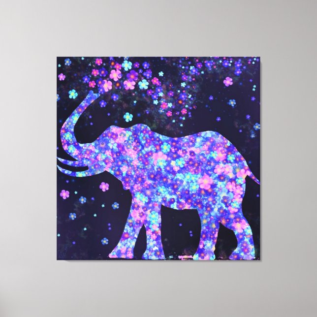 Elefant Blommor Canvastryck Vårglädje (Framsida)