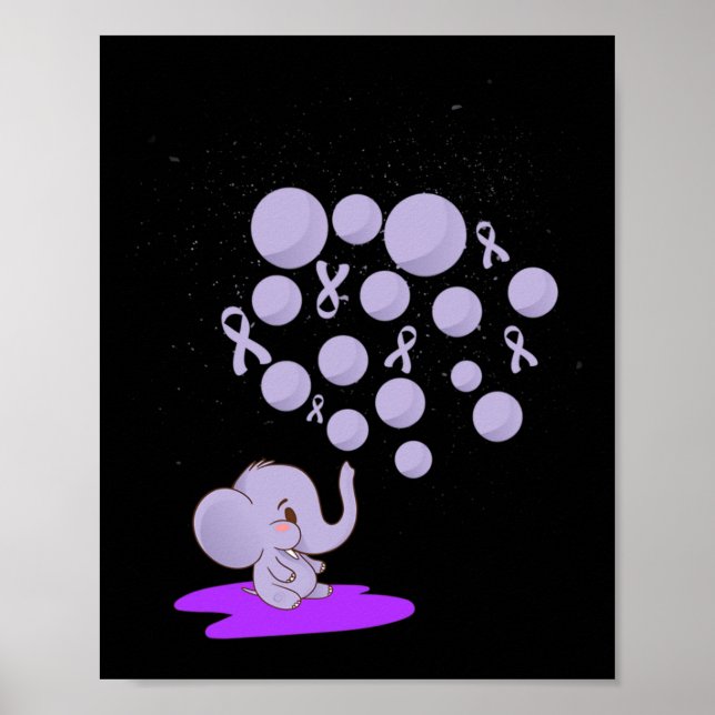 Elefant Bloting Up Lila Lloons Overdose Awarene Poster (Framsidan)