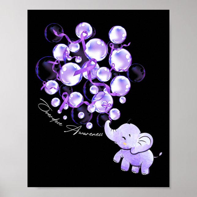 Elefant Bloting Up Lila Lloons Overdose Awarene Poster (Framsidan)