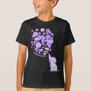 Elefant Bloting Up Lila Lloons Overdose Awarene T Shirt
