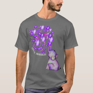 Elefant Blowing Lila Balloing Medveten överdoserin T Shirt