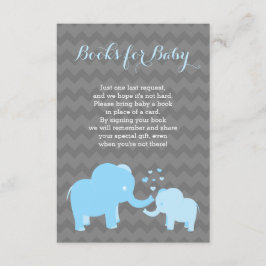 Elefant Bokar för Baby för in blått Grått Inbjudningar