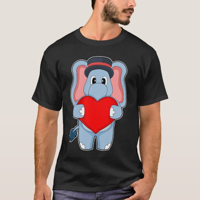 Elefant Bröllop Hjärtat Bröllop T Shirt (Framsida)