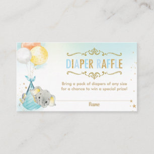 Elefant Bubblor Shower Diaper Raffle Biljett Tilläggskort