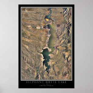 Elefant Butte Sjö New mexico från rymden Poster