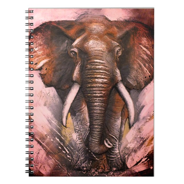 Elefant Charging Anteckningsbok (Framsidan)