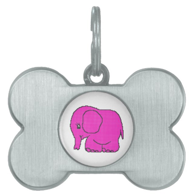 elefant_crossPINK.ai Namnbricka Husdjur (Framsidan)
